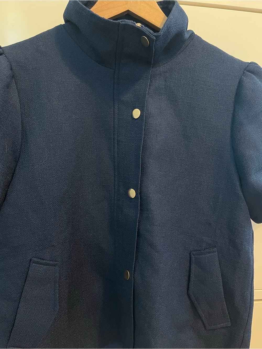 SSYS Rory Puff Sleeve Button Down Top - Navy - Picture 7 of 9